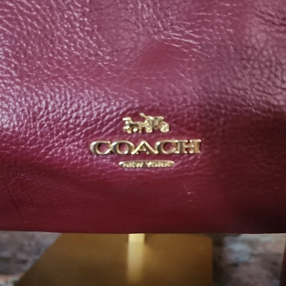 Coach Plum Pebbled Leather Satchel Crossbody Bag EUC